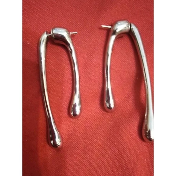 NEW Earrings Water Drop Front Back Drippy Drop Silver Alexis Bittar STYLE S11 - Picture 4 of 4